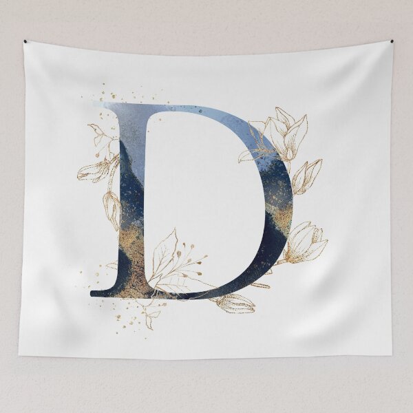 Item preview, Floral Initial Letter D, Monogram designed and sold by PinkLotusArt.