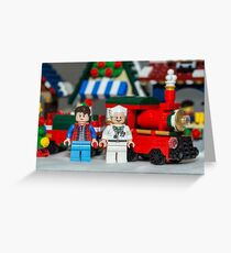 Doc and Marty and a Xmas Train Greeting Card