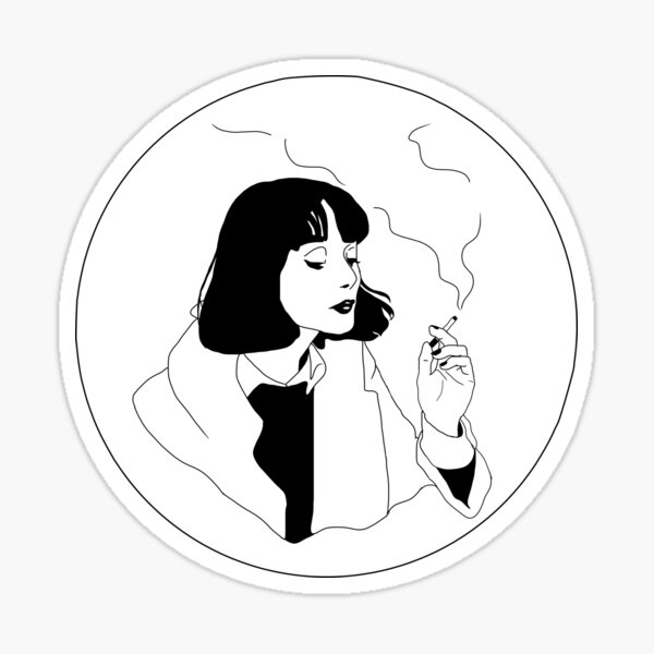 Smoking girl Sticker
