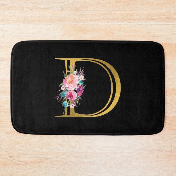 Item preview, Letter D, Floral Monogram, Watercolor Roses, Initial, Faux Gold Foil designed and sold by WildHoneyDesign.