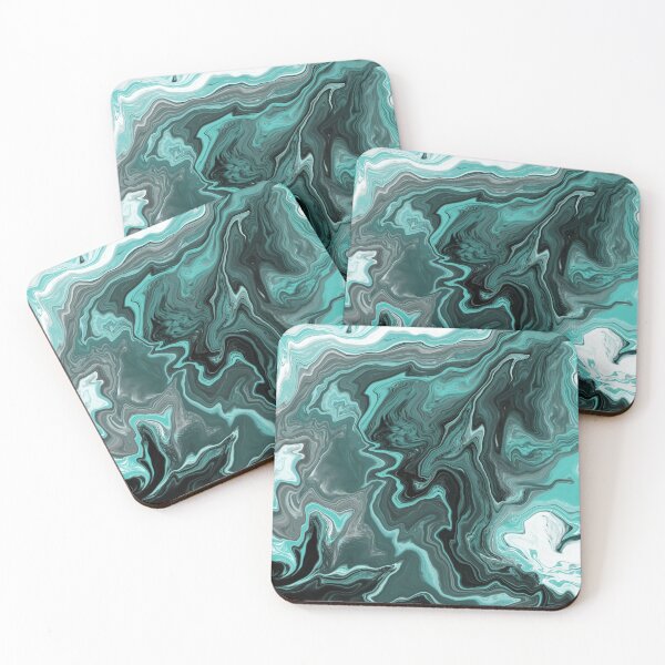 Item preview, Teal / Turquoise Acrylic Pour Painting designed and sold by abstractnudes.