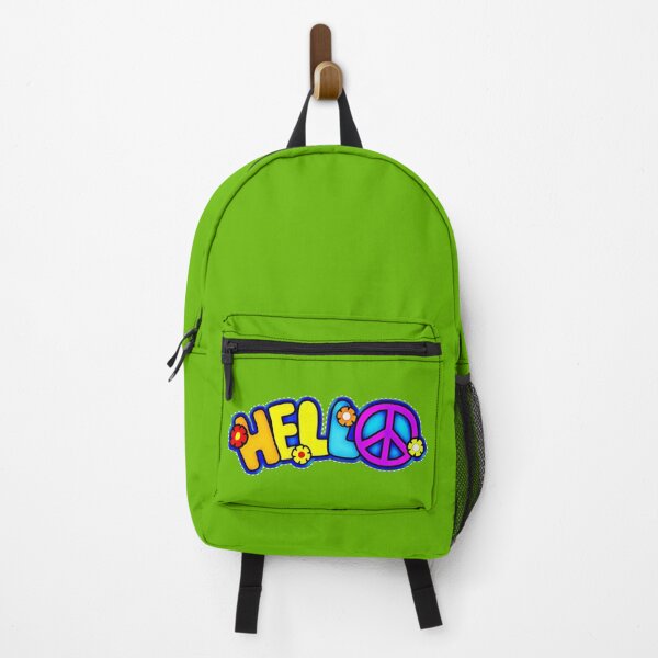 Item preview, Colorful Hello with Flowers and Peace Sign designed and sold by Alondra.