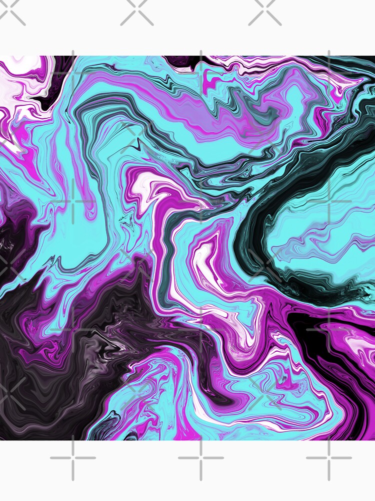 Magenta / Cyan Acrylic Pour Painting by abstractnudes