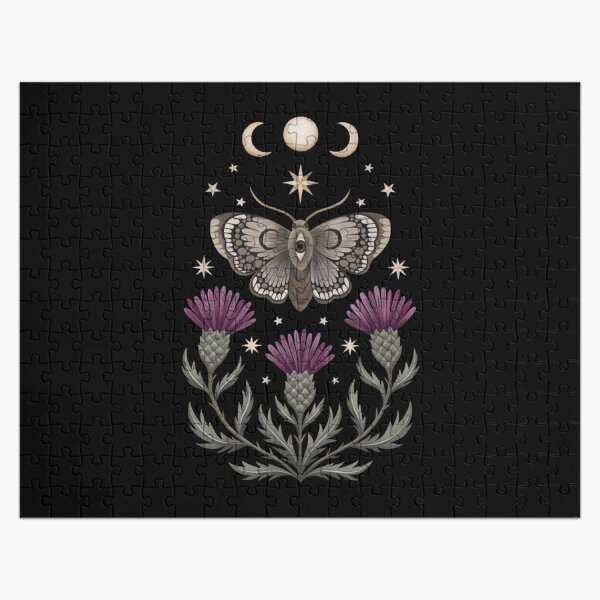 Thistle and moth Jigsaw Puzzle