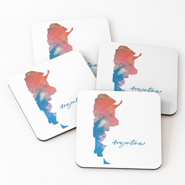 Item preview, Argentina Map in Watercolor - Blue Orange designed and sold by Geometricshow.