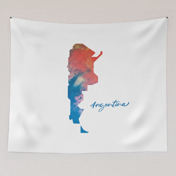 Item preview, Argentina Map in Watercolor - Blue Orange designed and sold by Geometricshow.
