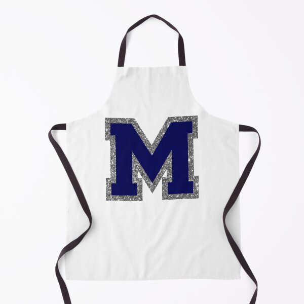 Item preview, silver and navy varsity letter M designed and sold by byleahwithlove.