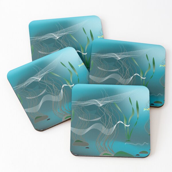 Item preview, Marine theme, fish, seaweed. Blue ocean.Cartoon style designed and sold by Svetaslavna.