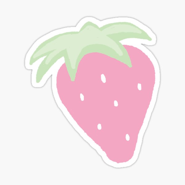 quot Light pink aesthetic strawberry quot Sticker by chubbyberry Redbubble