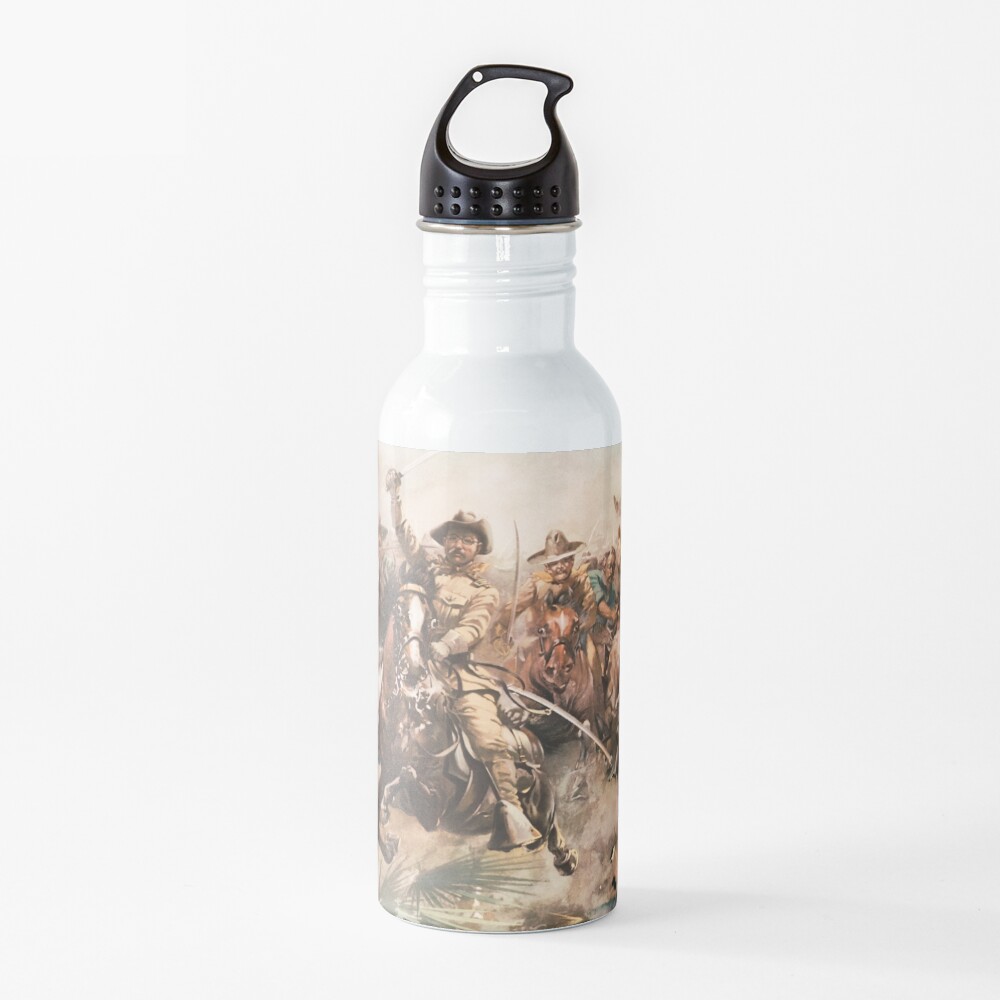 Teddy Roosevelt and The Rough Riders Charging Into Battle Water Bottle