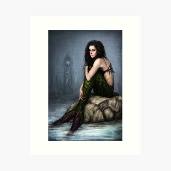 Mermaid and the Lighthouse Art Print