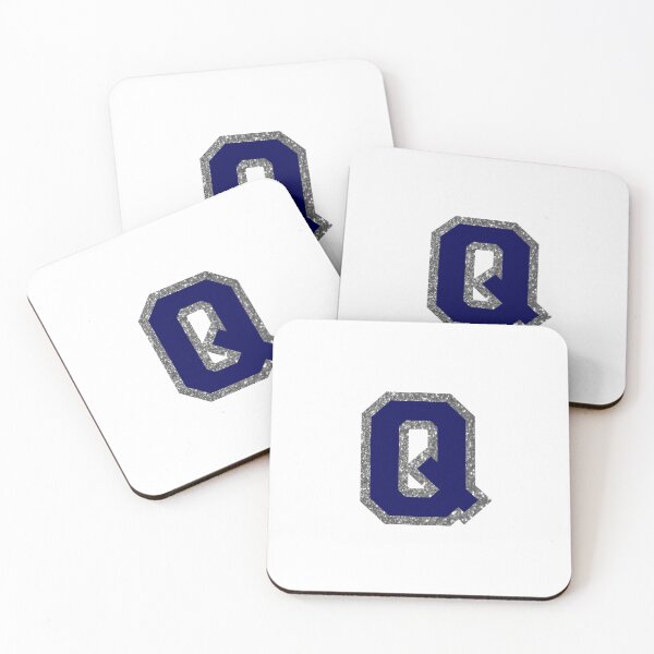 Item preview, silver and navy varsity letter Q designed and sold by byleahwithlove.