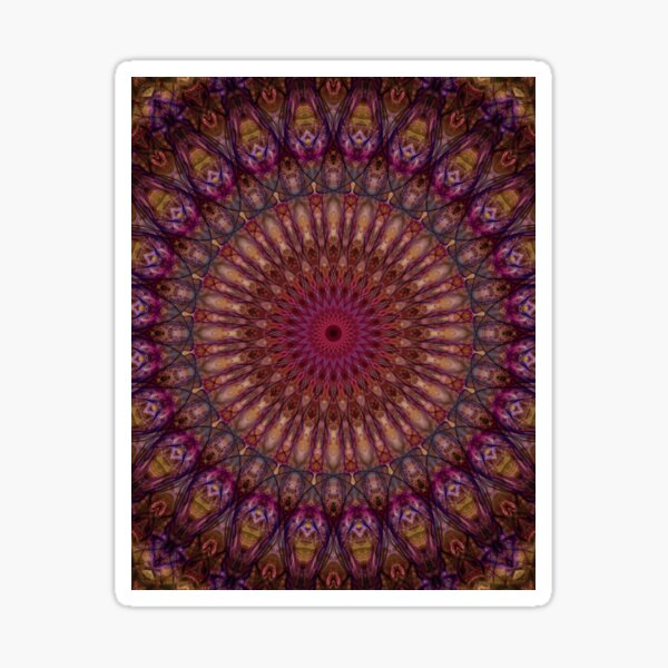 Dark red and brown mandala Sticker