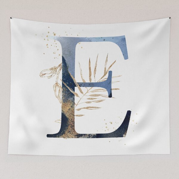 Item preview, Floral Initial Letter E, Monogram Gifts designed and sold by PinkLotusArt.