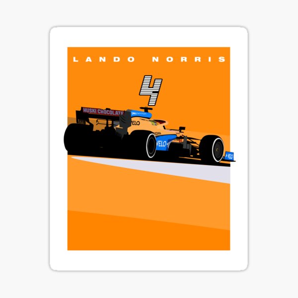 Sticker for Sale avec l'œuvre « Lando Norris - Pilote de course cadeau fan  de sport automobile » de l'artiste CoolButFunny