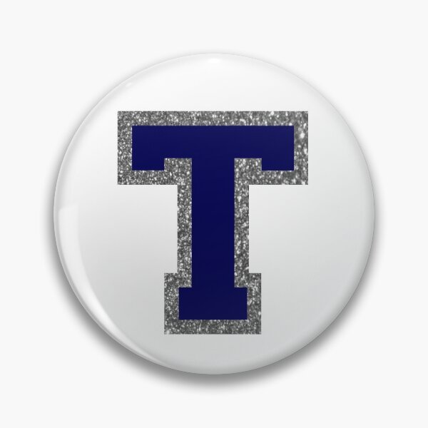 Item preview, silver and navy varsity letter T designed and sold by byleahwithlove.