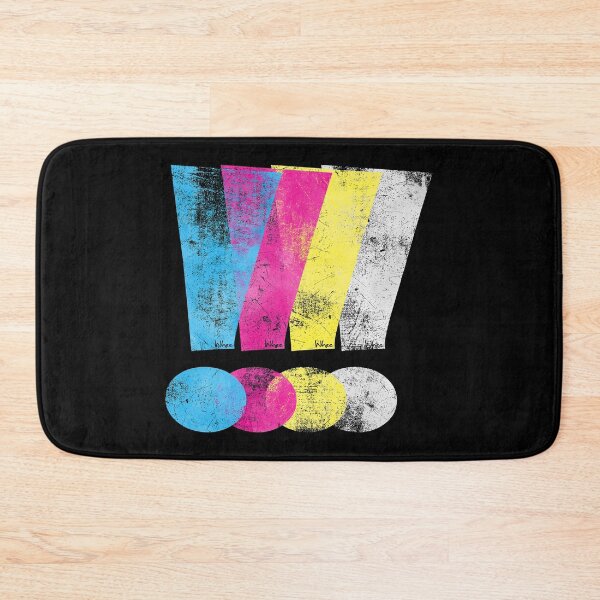 Item preview, Distressed CMYW Exclamation Points designed and sold by wheedesign.