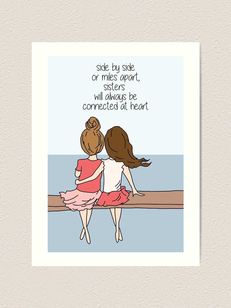 Best Friends Sister Wall Art Sisters Digital Art Print Sisters