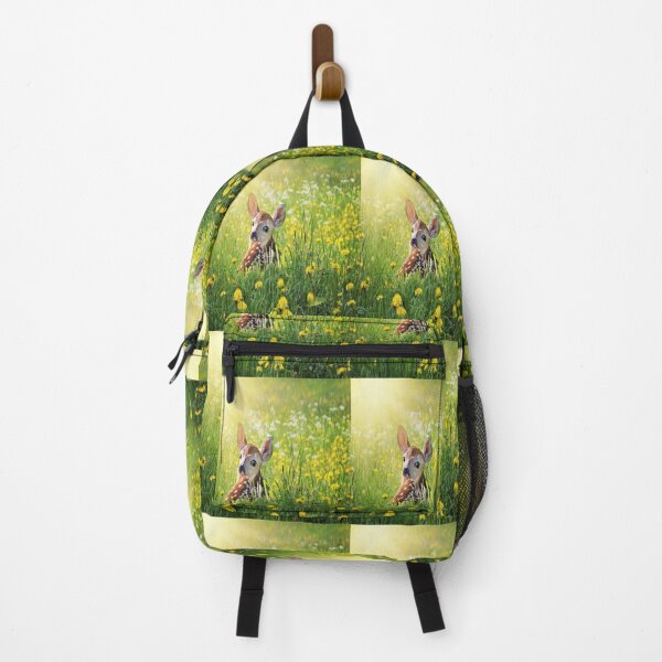 Item preview, Spotted Fawn in field of green grass and yellow dandelions designed and sold by whitedove457.