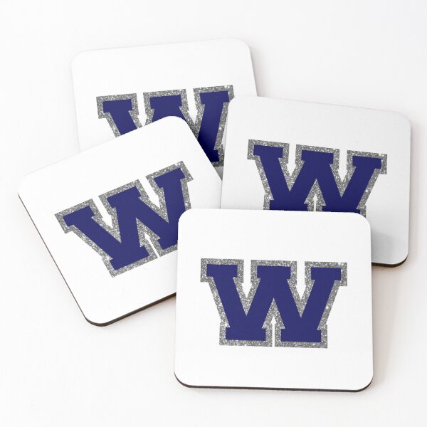 Item preview, silver and navy varsity letter W designed and sold by byleahwithlove.