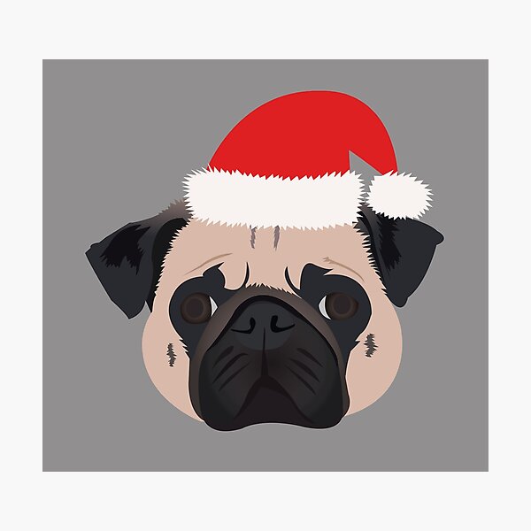 Item preview, Christmas Pug designed and sold by KCPetPortraits.