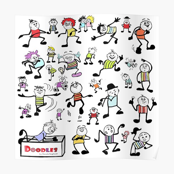 Funny Doodles by Manuela Engelhardt Poster