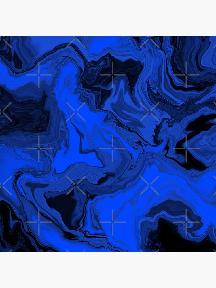 Black and Blue Acrylic Pour Painting by abstractnudes