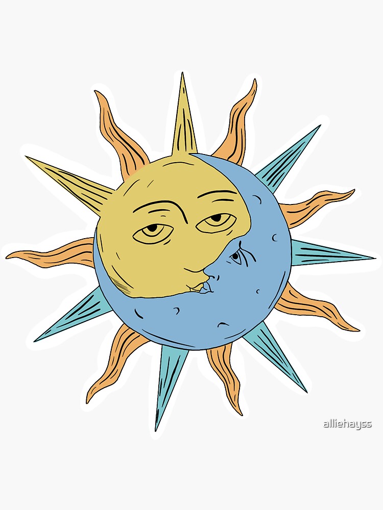 Tarot Sun and Moon Sticker for Sale by natskilou