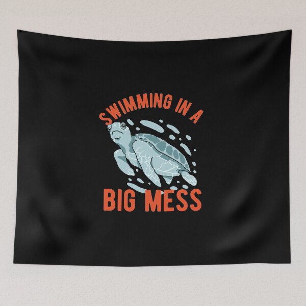 Item preview, Sea Turtle - Swimming In Big Mess designed and sold by CanadianUnicorn.