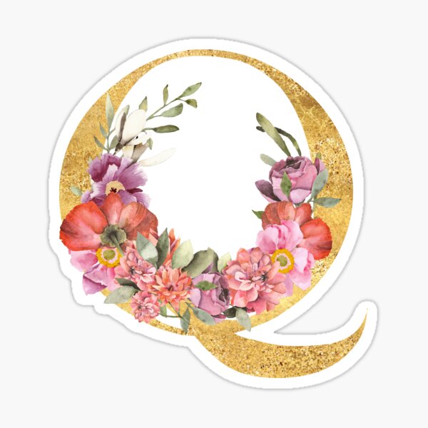 Item preview, Flower Bouquet with Letter Q designed and sold by TheFamilyVan.