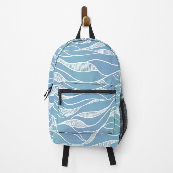 Item preview, Abstract Blue and White Wave Pattern designed and sold by lunaleicrafts.