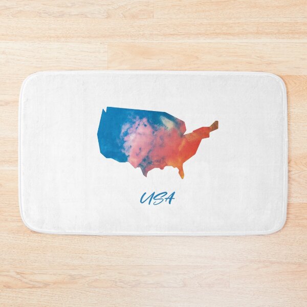 Item preview, USA Map in Watercolor (Blue and Orange) designed and sold by Geometricshow.