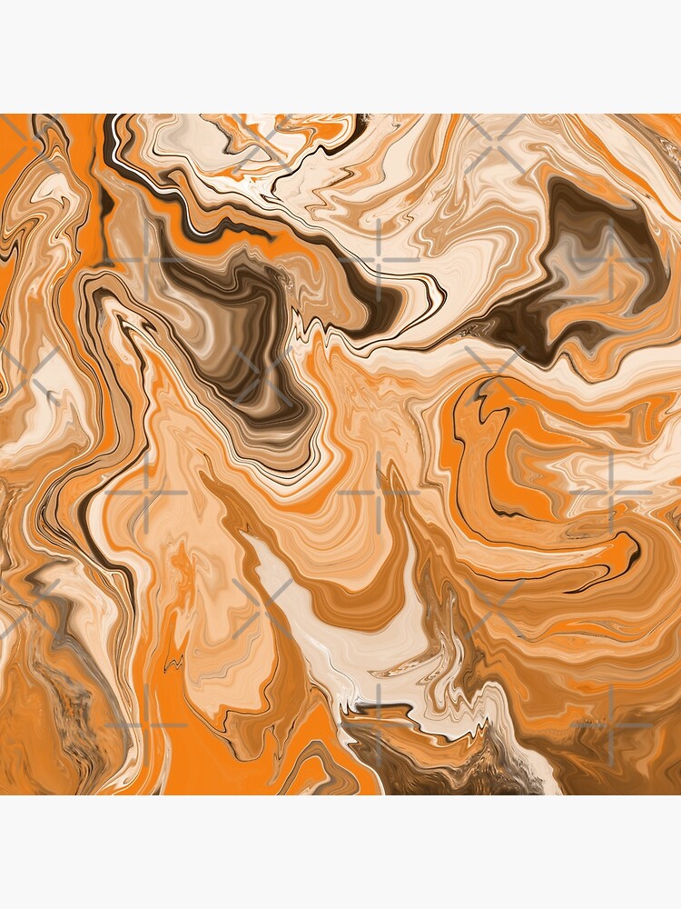 Orange / Peach / Beige Acrylic Pour Painting by abstractnudes