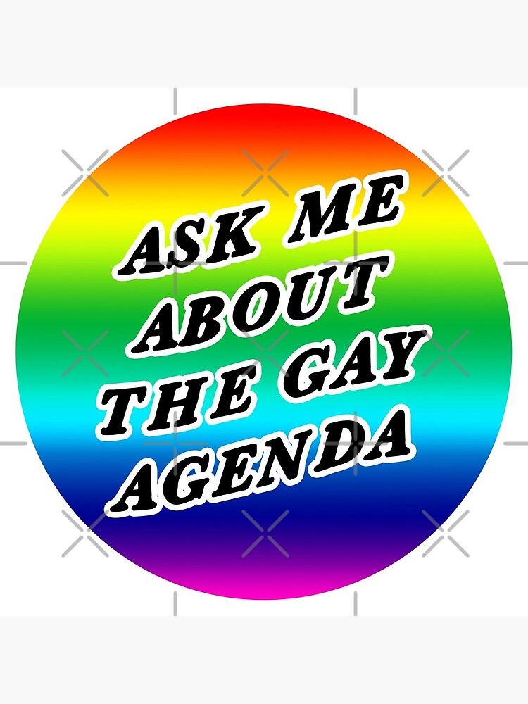 ask me about the gay agenda | lgbtqia+ queer rainbow by craftordiy