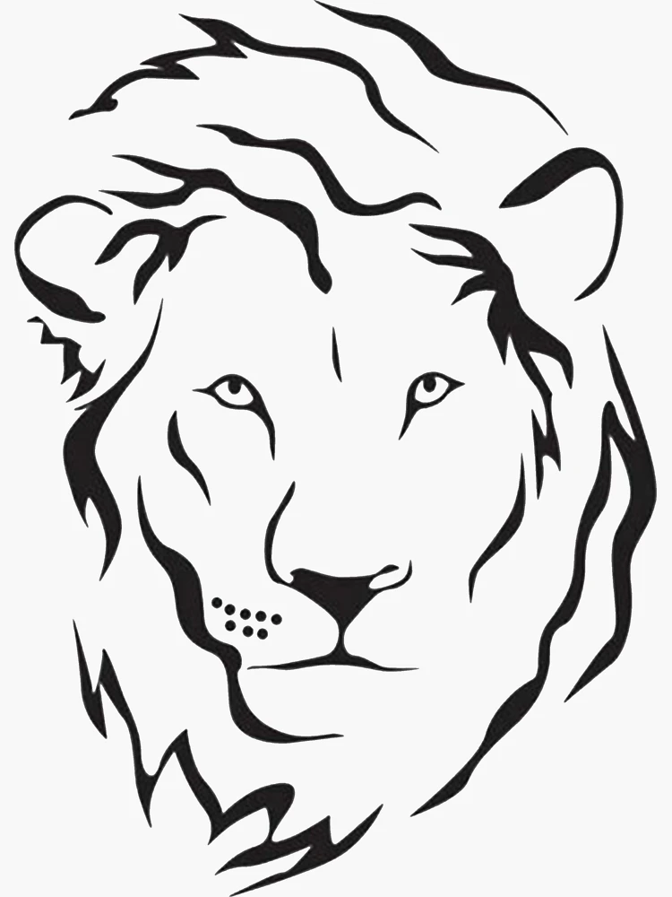 Lion Drawing Side Face - Drawing Lion Face Side View, HD Png Download ,  Transparent Png Image - PNGitem