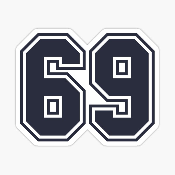 Number 69 Sports Tampa Sixty-Nine Jersey Sticker for Sale by HelloFromAja