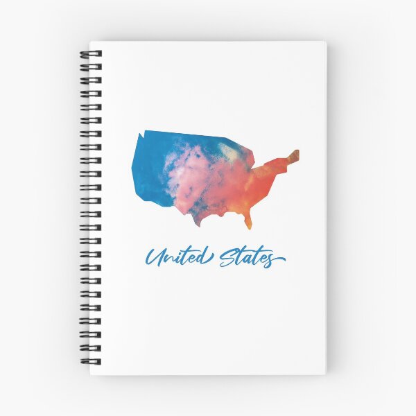 Item preview, United States Map in Watercolor (Blue and Orange) designed and sold by Geometricshow.