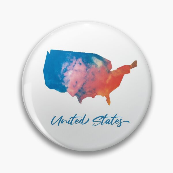 Item preview, United States Map in Watercolor (Blue and Orange) designed and sold by Geometricshow.
