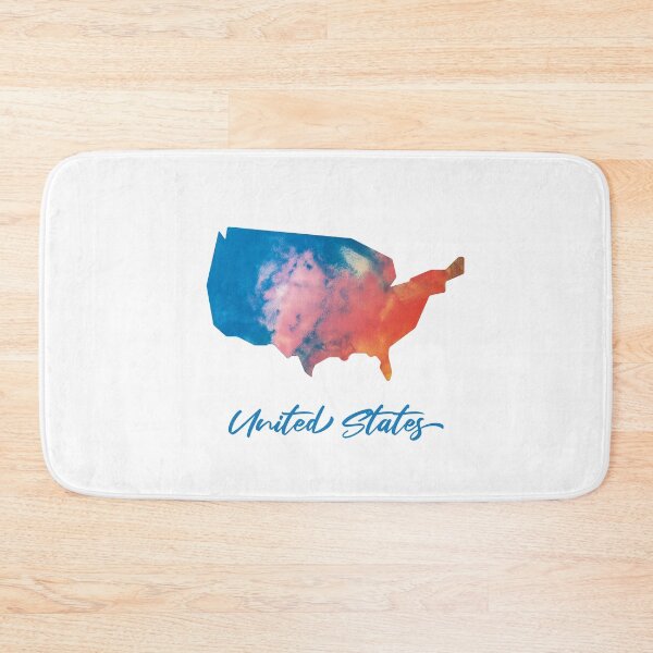 Item preview, United States Map in Watercolor (Blue and Orange) designed and sold by Geometricshow.
