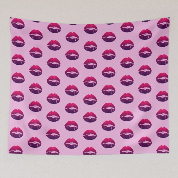 Item preview, Kiss mouth face mask kisses pattern in love sexy mouth pink lips lipstick kiss designed and sold by MadandMean.
