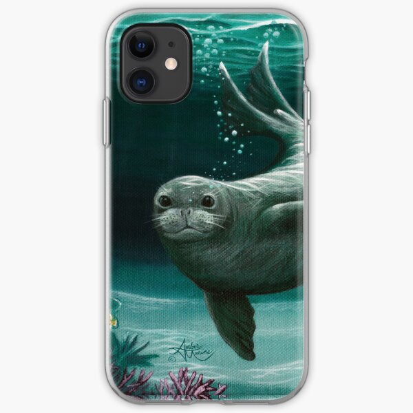 "Hawaiian Monk Seal" by Amber Marine ~ Acrylic painting, art © 2015 iPhone Soft Case