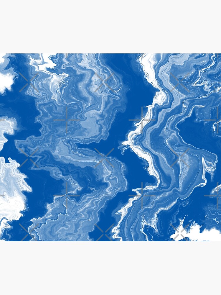 Blue / Light Blue / White Acrylic Pour Painting by abstractnudes