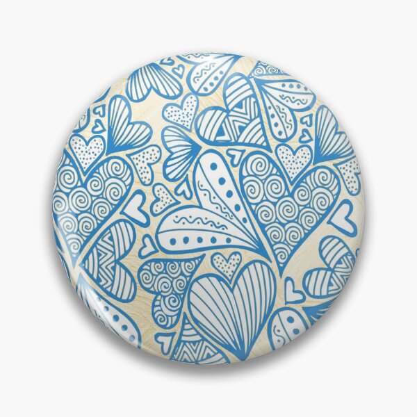 Item preview, Zentangle Inspired Art Heart Blue designed and sold by REApparelCo.
