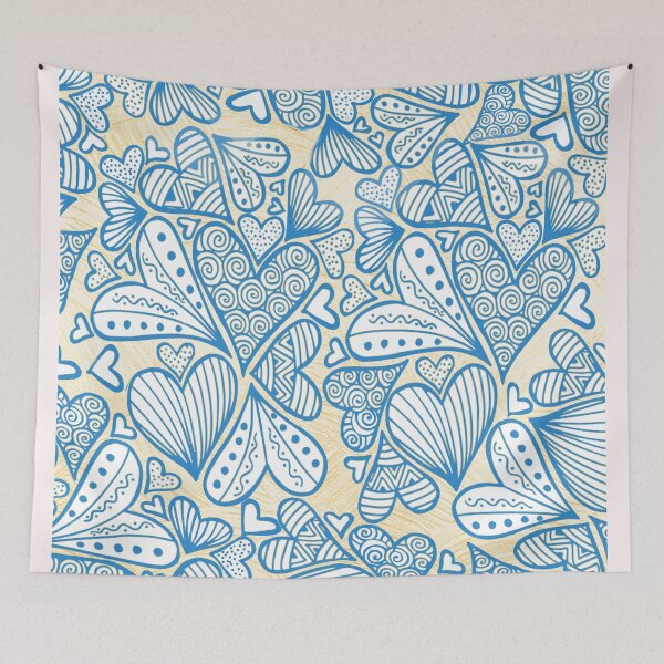 Item preview, Zentangle Inspired Art Heart Blue designed and sold by REApparelCo.