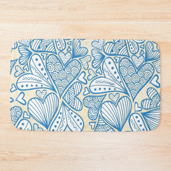Item preview, Zentangle Inspired Art Heart Blue designed and sold by REApparelCo.