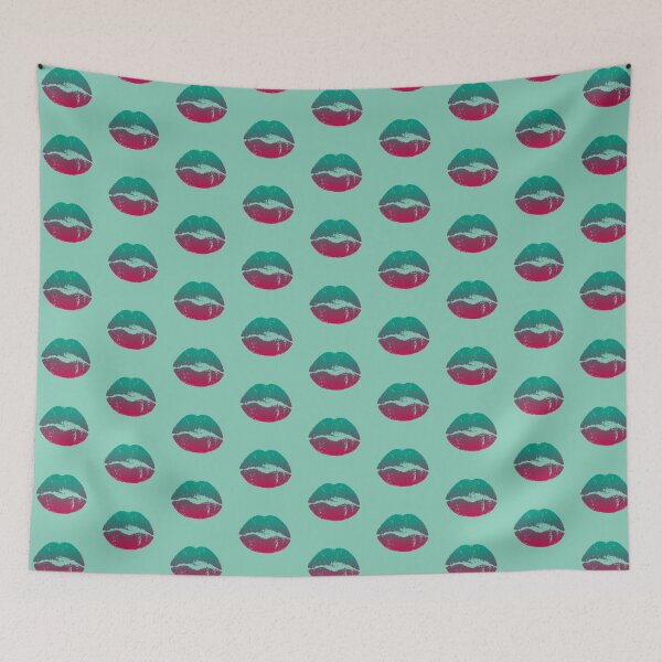 Item preview, Kiss mouth face mask kiss pattern in love sexy mouth pink lips designed and sold by MadandMean.