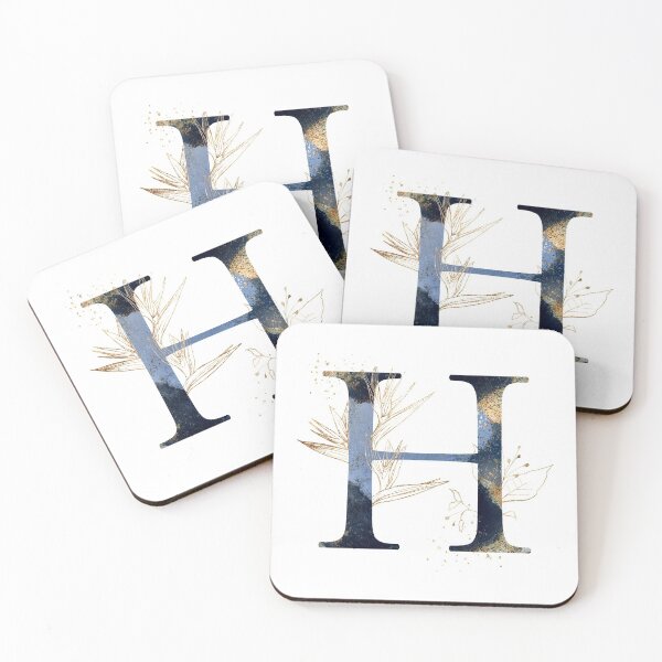 Item preview, Floral Initial Letter H, Monogram Gifts designed and sold by PinkLotusArt.