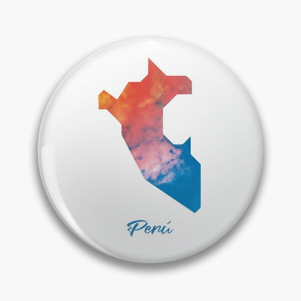 Item preview, Perú Map in Watercolor (Blue and Orange) designed and sold by Geometricshow.
