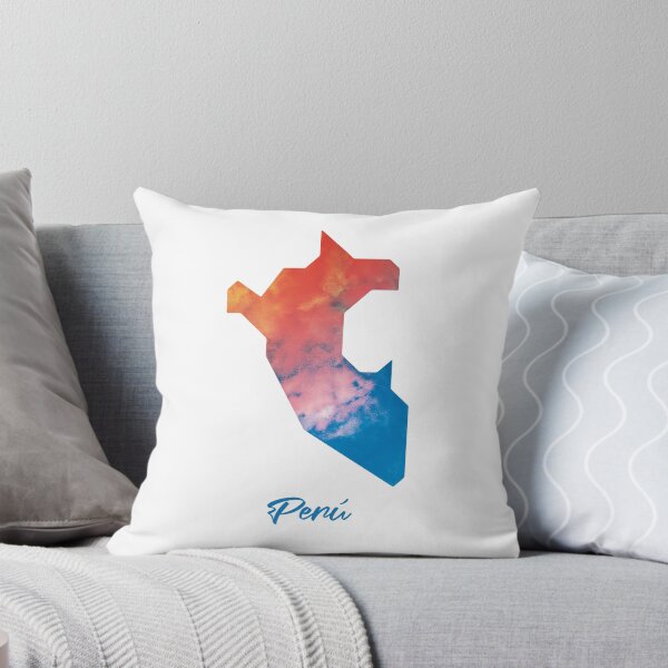 Item preview, Perú Map in Watercolor (Blue and Orange) designed and sold by Geometricshow.