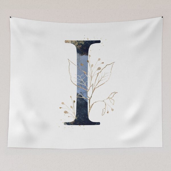Item preview, Floral Initial Letter I, Monogrammed I designed and sold by PinkLotusArt.